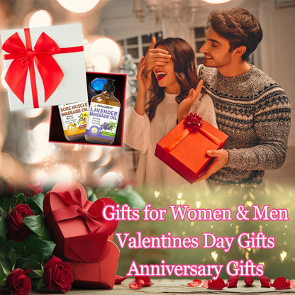 Massage Oil for Massage Therapy,Lymphatic Drainage-Ginger Oil Sore Muscle Arnica Oil &Lavender Oil Relaxing Massage Oils for Date Night,Massage Ball,Fathers Day Gift for Husband,Men, Gifts for Him Her