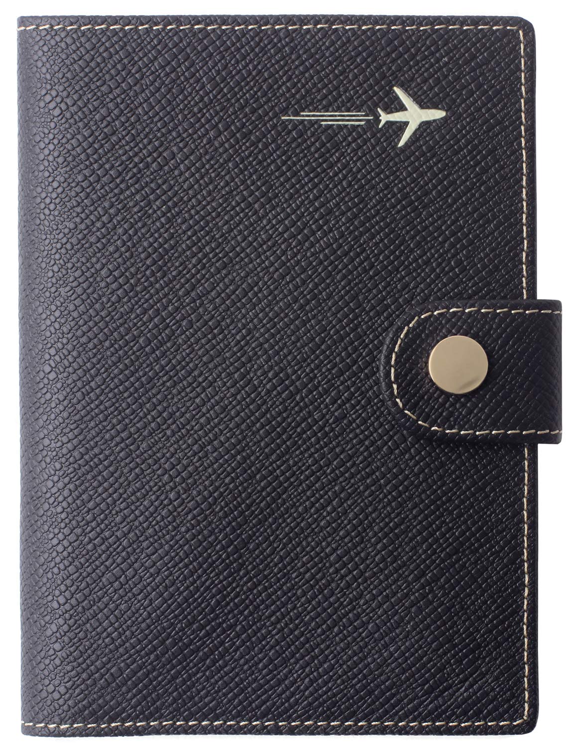 Passport Holder Cover Wallet RFID Blocking Leather Card Case Travel Document Organizer Black