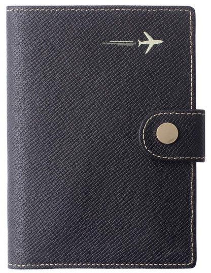 Passport Holder Cover Wallet RFID Blocking Leather Card Case Travel Document Organizer Black