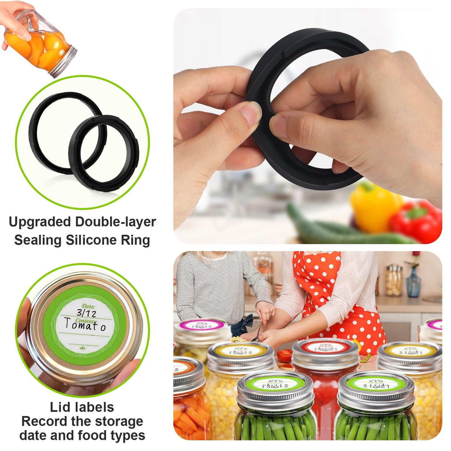 M11 Mason Jar Vacuum Sealer - Electric Mason Jar Vacuum Sealer Kit with Wide and Regular Mouth Mason Lids, Jar Vacuum Sealer for Canning Jars, Vacuum Sealing Machine for Food Storage