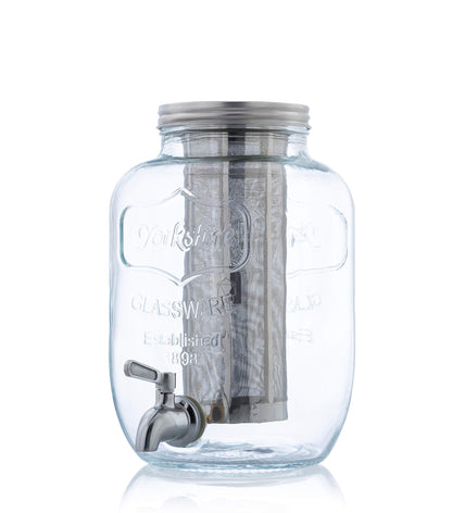 Original Grind Coffee Co.,1 Gallon Cold Brew Coffee Maker,Easy Pour Stainless Steel Spigot Tap,Extra Thick Glass Pitcher Brewing System Iced Coffee Maker,Refrigerator Safe Storage