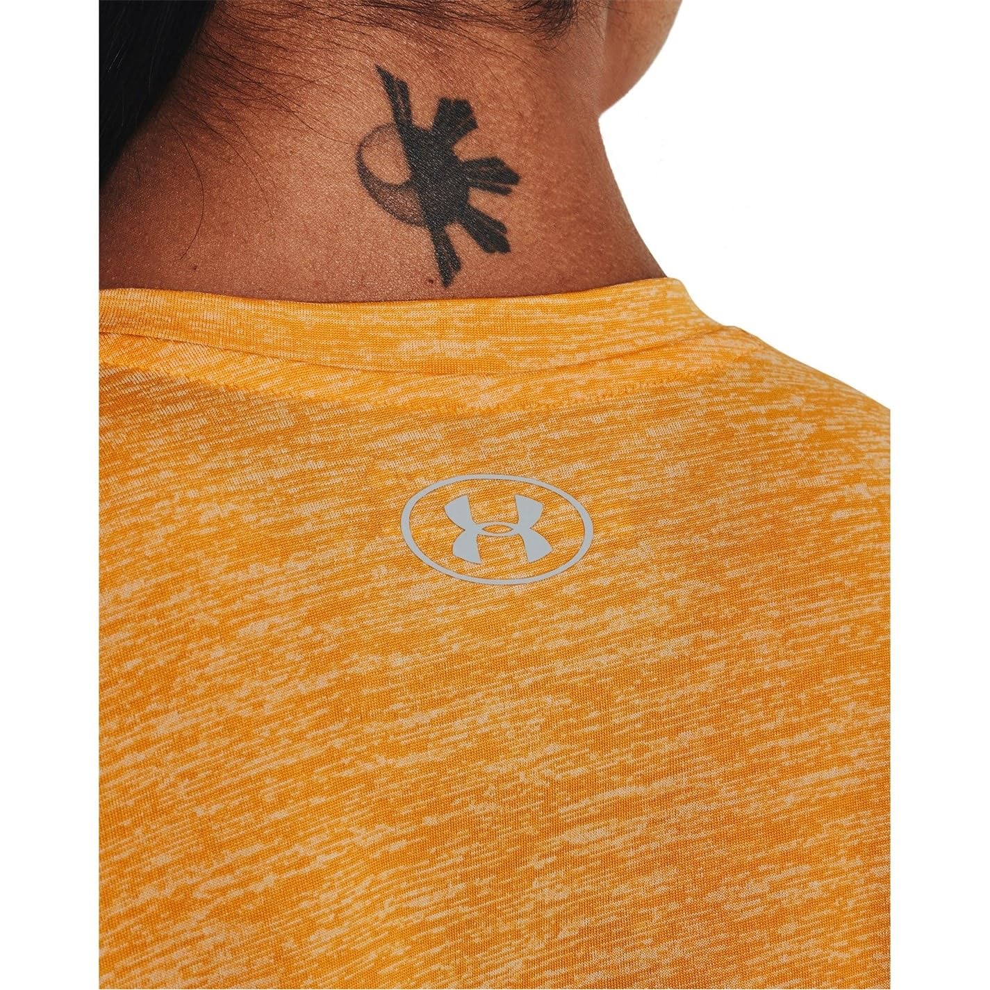 Under Armour Womens Tech V-Neck Twist Short-Sleeve T-Shirt, (782) Rise/White/Metallic Silver, X-Small