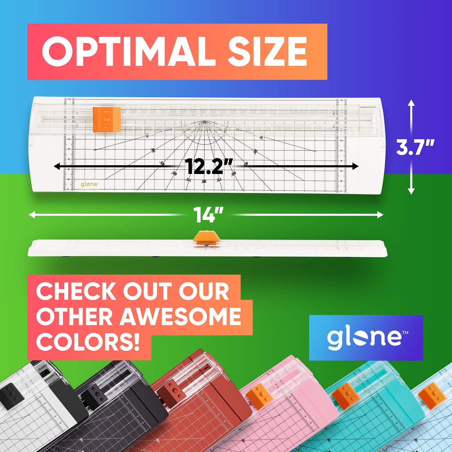 Glone 12 inch Paper Trimmer, A4 Size Paper Cutter with Automatic Security Safeguard for Coupon, Craft Paper and Photos (Off White)