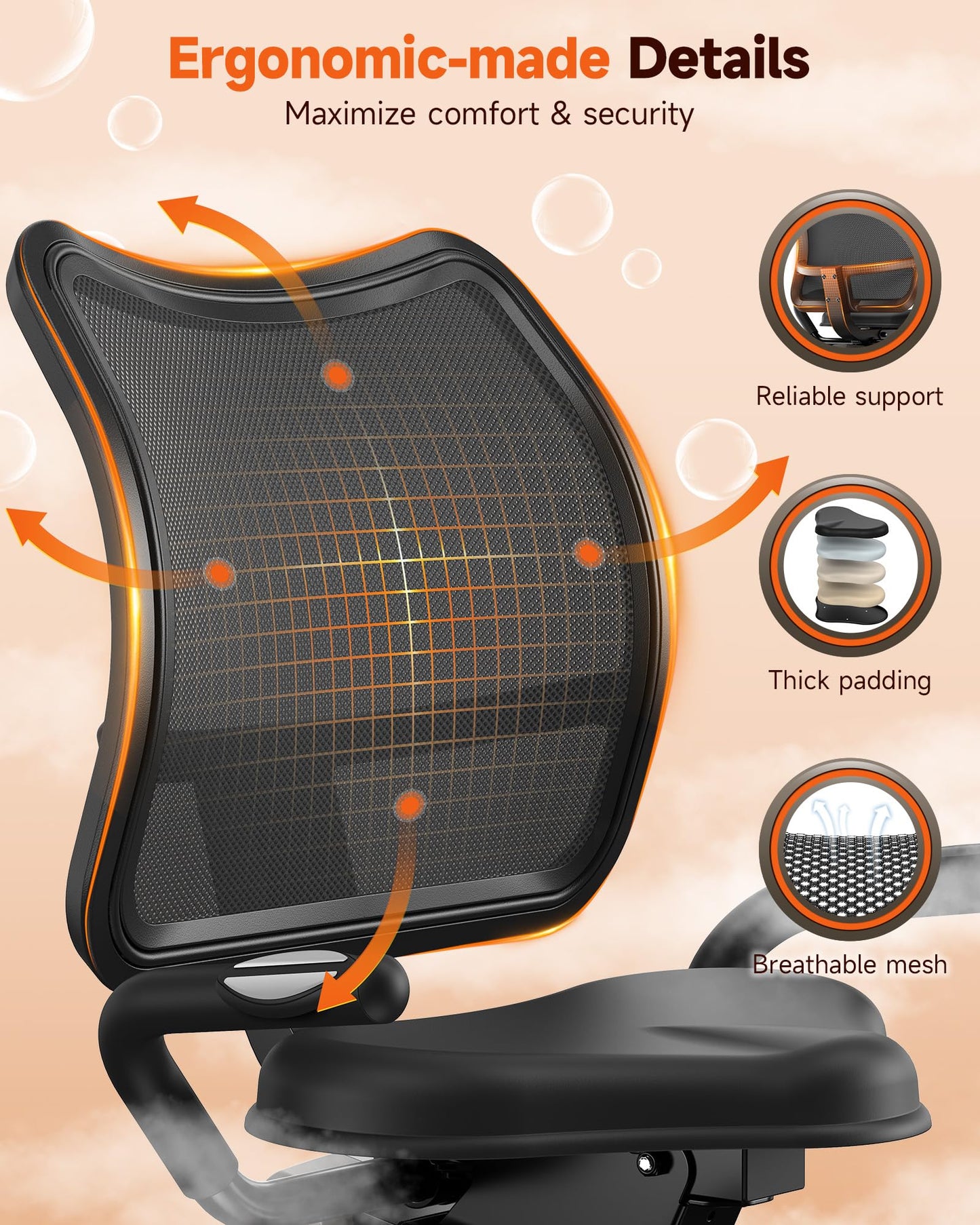 Niceday Recumbent Exercise Bike, Recumbent Bike for Home, Recumbent Stationary Bike 400LBS Weight Capacity, Magnetic Recumbent Bike with Smart APP, LCD Monitor, Heart Rate Handle