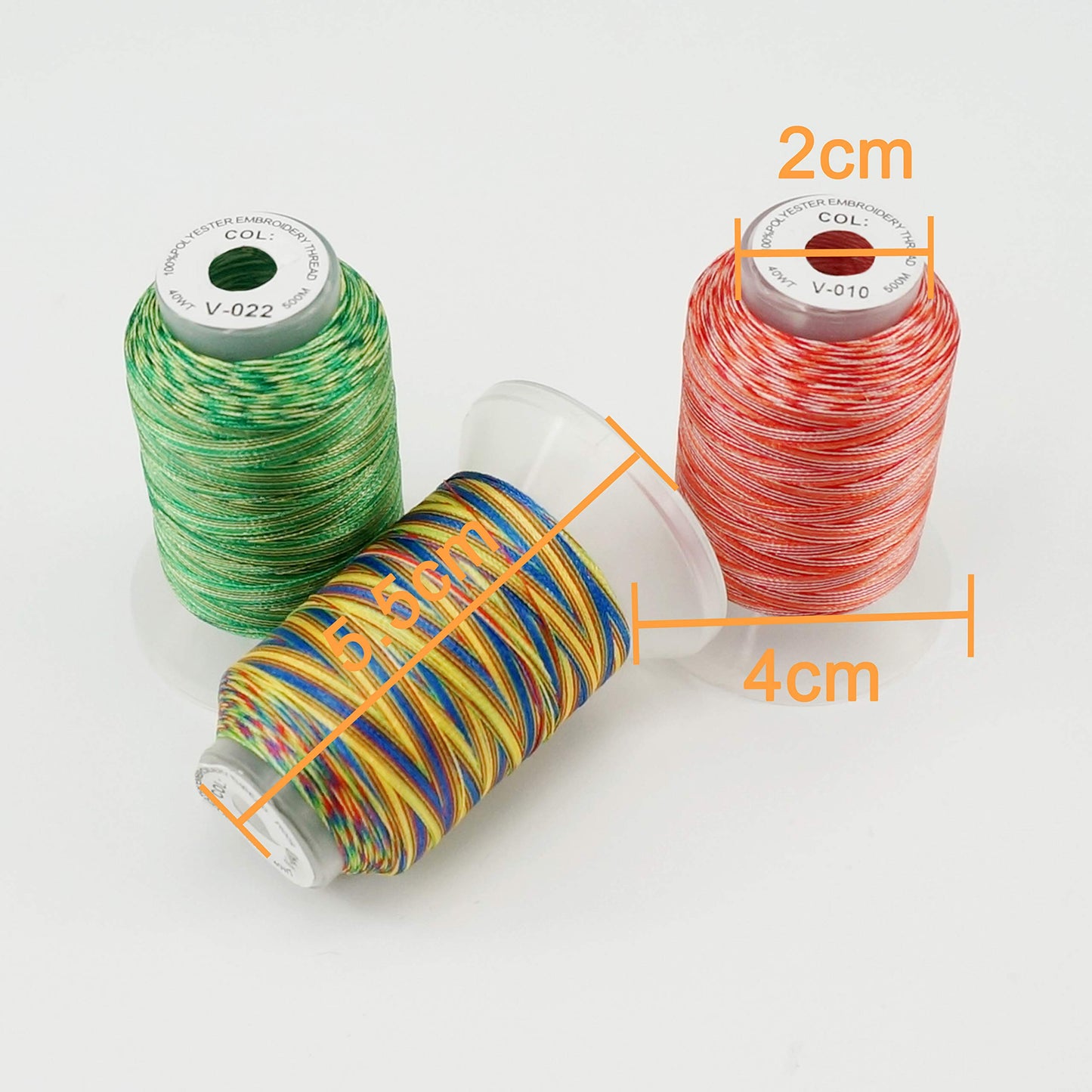 New brothread 12 Colors Variegated Polyester Embroidery Machine Thread Kit 500M (550Y) Compatible with Brother Janome Babylock Singer Pfaff Bernina Husqvaran Embroidery/Sewing Machines-Assortment1