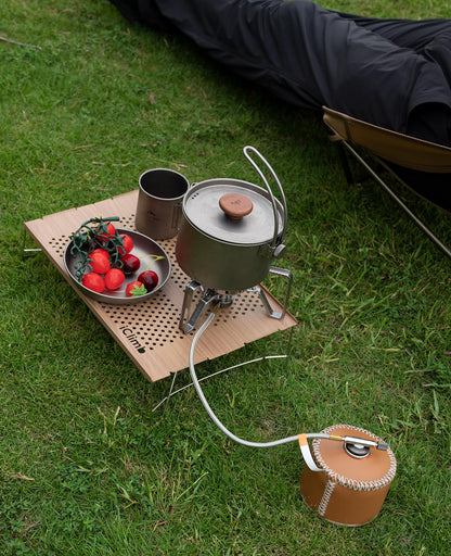 iClimb Mini Solo Folding Table Ultralight Compact for Backpacking Camping Hiking Beach Picnic (Nature - S)