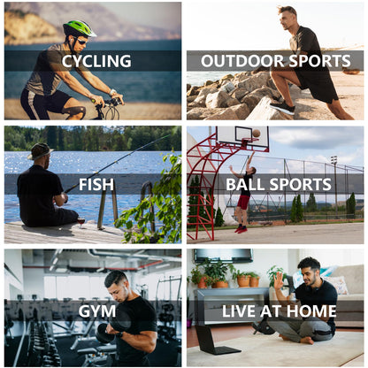 HovSiyla 5 Pack Workout Shirts for Men Athletic Running Gym Quick Dry Short Sleeve Performance Moisture Wicking T Shirt Black/Grey/White/Burgundy/Navy Blue-L