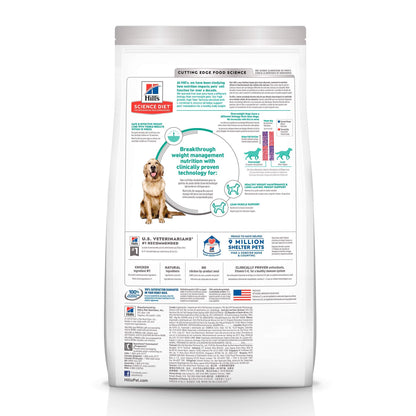 Hill's Science Diet Perfect Weight, Adult 1-6, Weight Management Support, Dry Dog Food, Chicken Recipe, 25 lb Bag