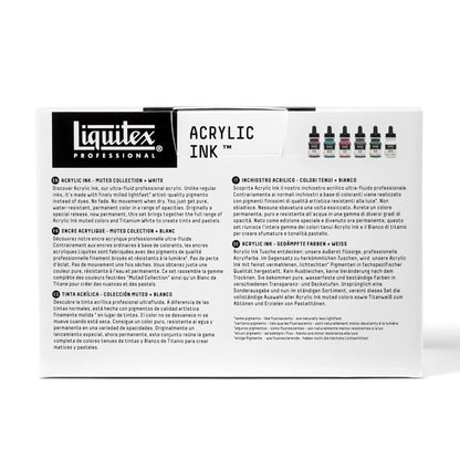 Liquitex Professional Acrylic Ink, 1-oz (30ml), Muted Collection, Set of 6