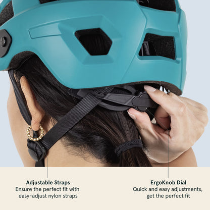 Retrospec Rowan Mountain Bike Helmet with Adjustable ErgoKnob Fit System - 14 Ventilation Ports, Removable Visor & EPS Foam Interior - Lightweight MTB Protection