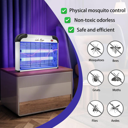 Lulu Home Electric Bug Zapper, Aluminium Indoor Insect Killer for Mosquito, Bug, Fly with Powerful 2800V Grid 20W Bulbs