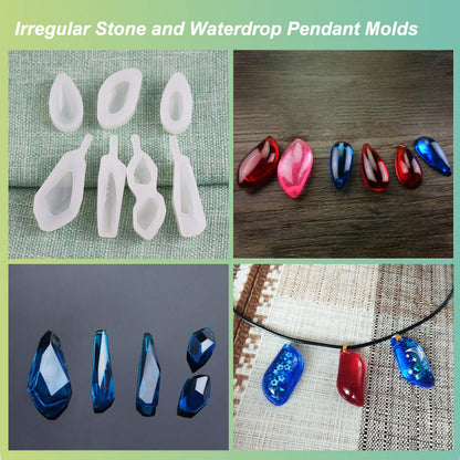 LET'S RESIN 30pcs Resin Jewelry Molds, Jewelry Molds for UV Resin, Resina Silicone Molds kit with Bracelet,Pendant,Ring for Epoxy Casting