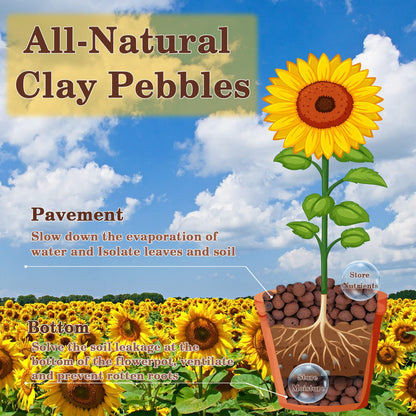 Legigo 2 LB Organic Leca Clay Pebbles for Plants, 4mm-16mm 100% Natural Leca Balls for Indoor Plants, Hydroton Clay Pebbles for Plants Hydroponic Aquaponics Growing Orchid Drainage Terrarium