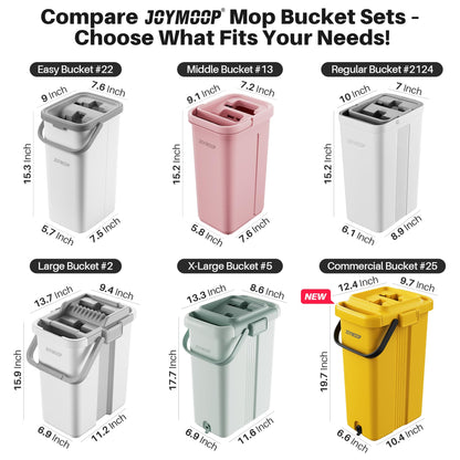 JOYMOOP Mop and Bucket Set with Wringer, Flat Mops for Floor Cleaning, Wall Mop Cleaner with Long Handle, Hardwood Floor Mop with 4 Microfiber Pads