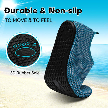 Men's & Women's Unisex Quick Dry Summer Beach Pool Swim Shoes - Barefoot Aqua Slip On Yoga Shoes - Size