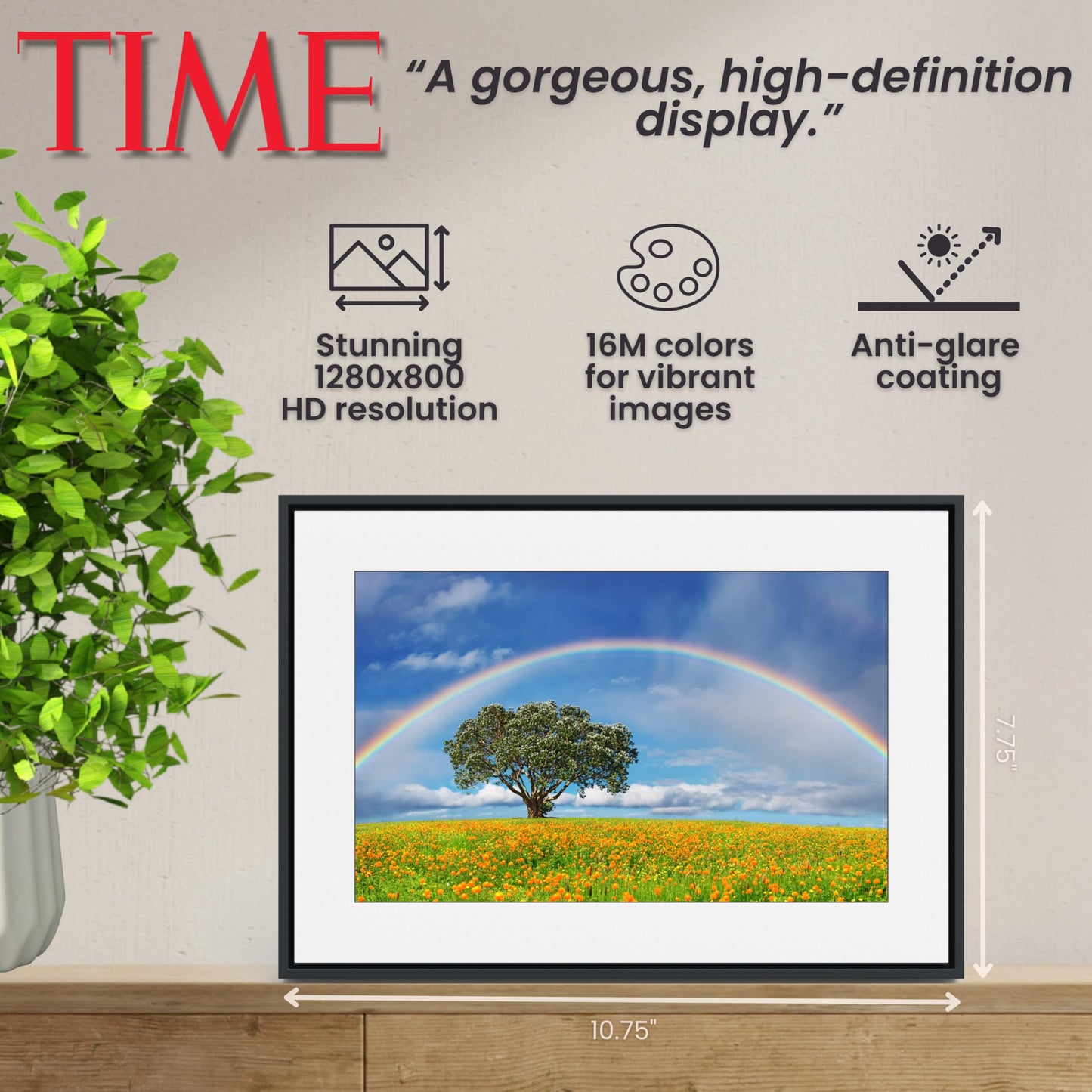 Loop Wi-Fi Digital Picture Frame with Touch Screen, 10-Inch Display, The Only Frame to Offer Text Message Photos Direct to Frame, Easy to use App, Gift to Keep Friends and Family Connected