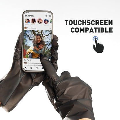 OKIAAS Black Plastic Gloves (100-Count) Latex Free, for Kitchen Cooking Salon| Food Handling Serving, Hair Dying Coloring Gloves Medium