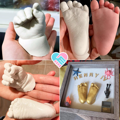 Luna Bean Baby Footprint & Hand Casting Kit (4 Pack) Newborn Keepsake Foot Hand Mold Kit - Baby Shower New Mom Gifts