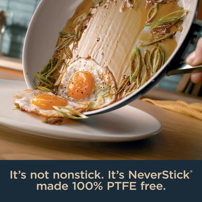 Ninja Ceramic Pro 12" Fry Pan, Non-Stick Pan, Nontoxic, PTFE Free, Ceramic Coated, Stainless Steel Handle, Stove and Oven Safe to 550°F, All Stovetops & Induction Compatible, Midnight Blue, CW30030MM