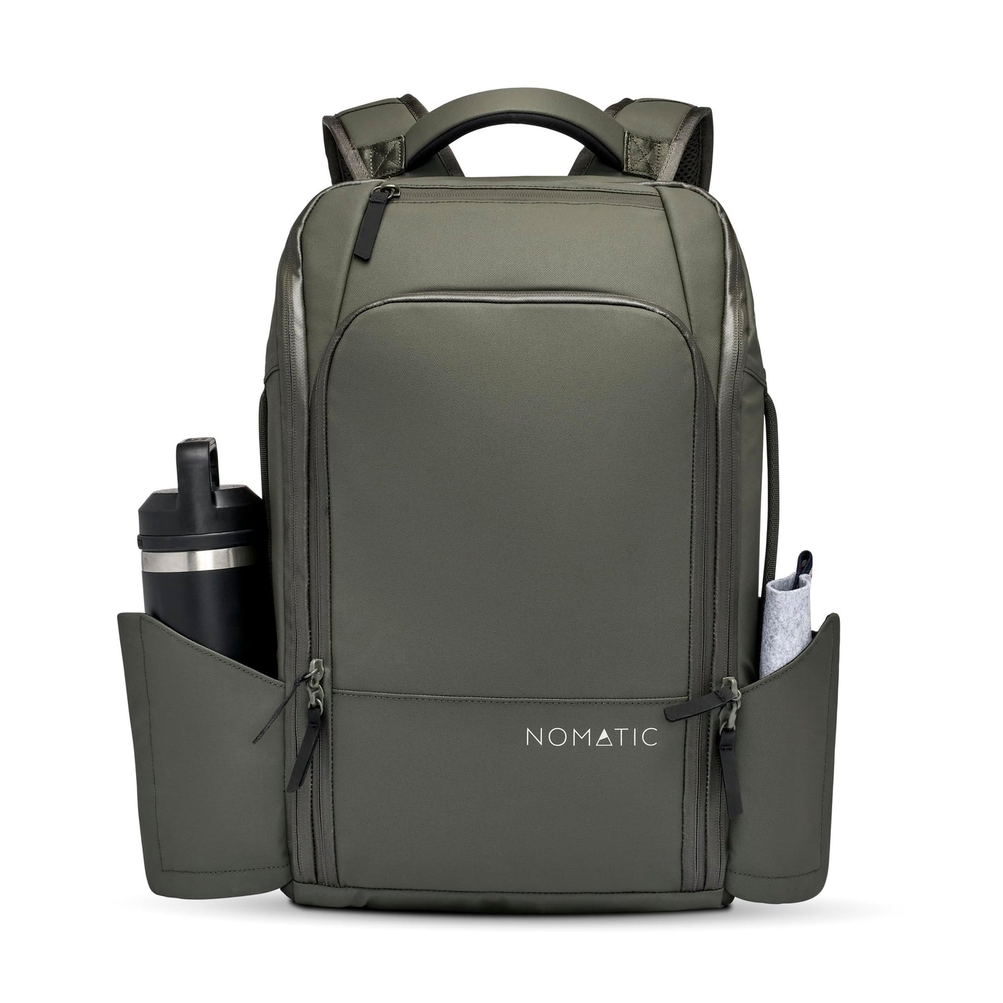 NOMATIC 14L Travel Pack - Water Resistant Laptop Bag - TSA-Ready Expandable Backpack (Olive)