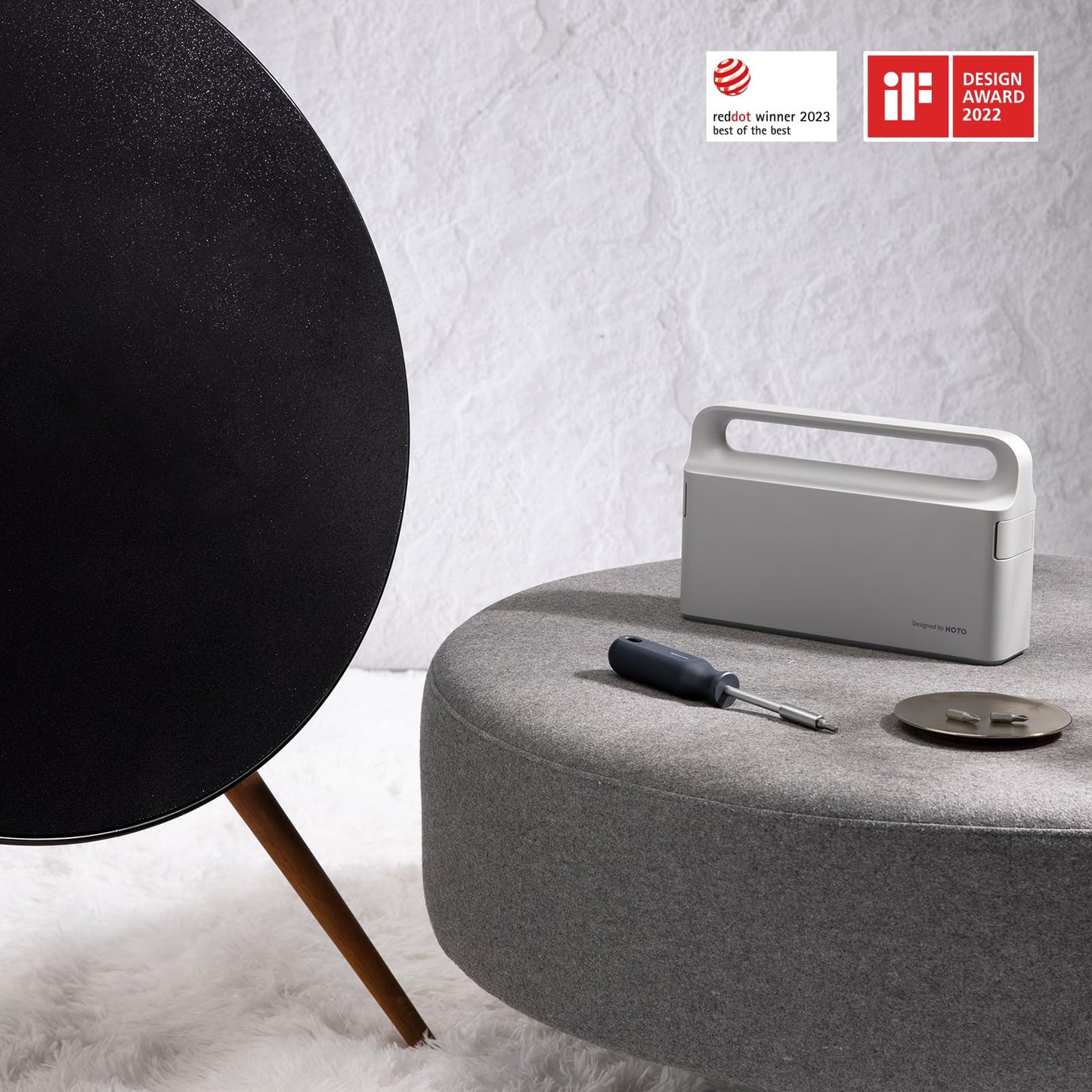 HOTO 16-Piece Home Tool Kit, Basic Hand Tool Set with Storage Box – Includes Screwdriver, Wrench, Hammer, Tape Measure, Plier – Ideal for Household, Garage, Office, Dorm Repairs & DIY Projects