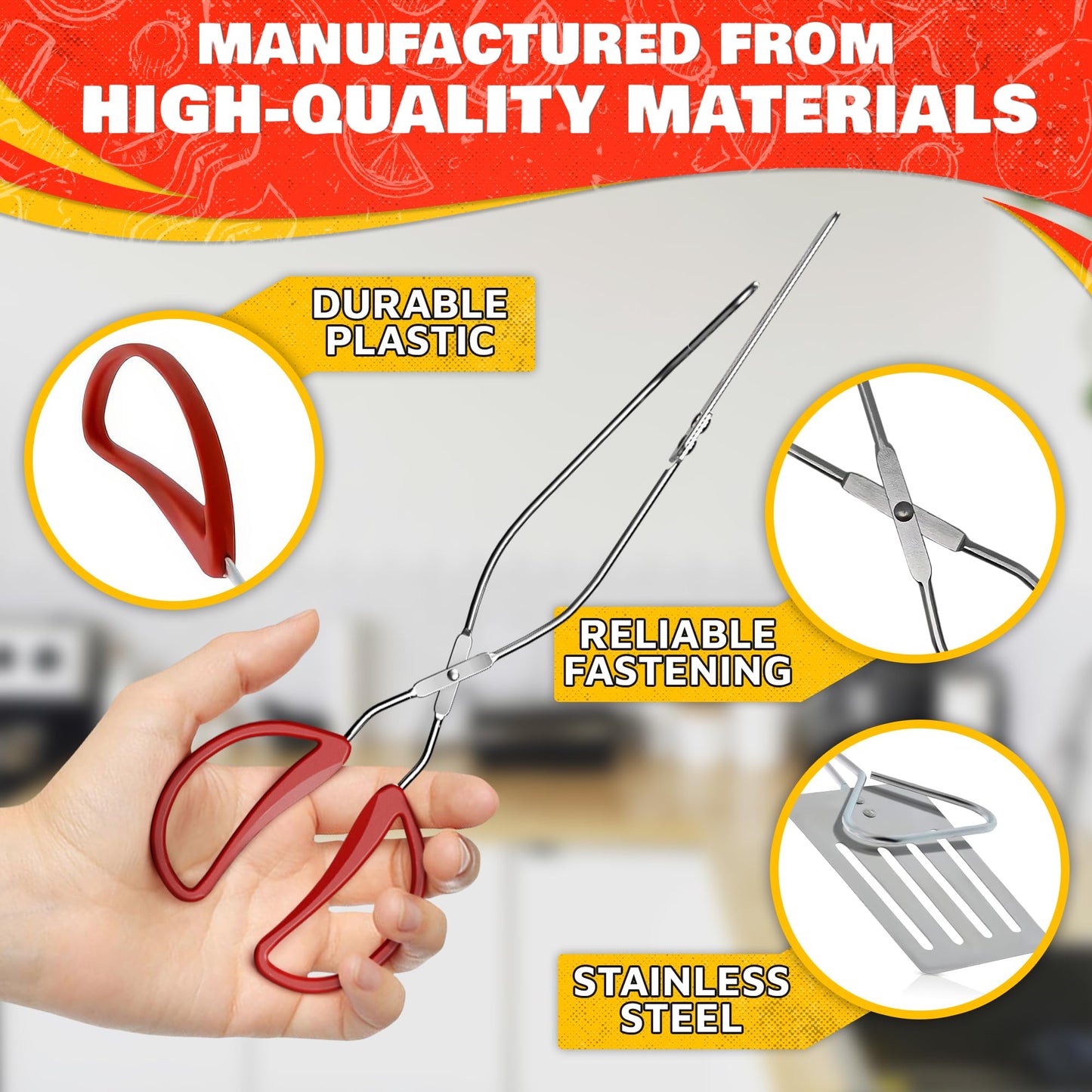 14.3" Long Grill Tongs for Outdoor Grill – 2-in-1 BBQ Spatula Tongs for Flipping Meat, Fish, & Veggies, Multifunctional Grilling Spatula for Easy Gripping & Flipping – Ergonomic Hamburger Flipper Tool