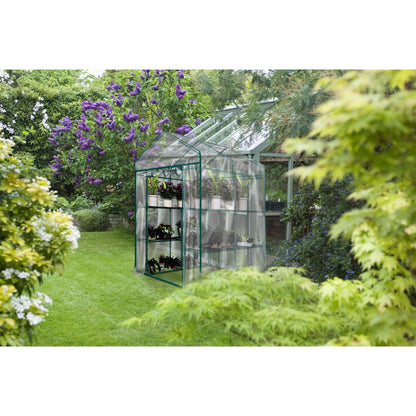 Home-Complete 514537FXW Walk-in Greenhouse-Indoor Outdoor with 8 Sturdy Shelves-Grow Plants, Seedlings, Herbs, or Flowers in Any Season-Gardening Rack, Green