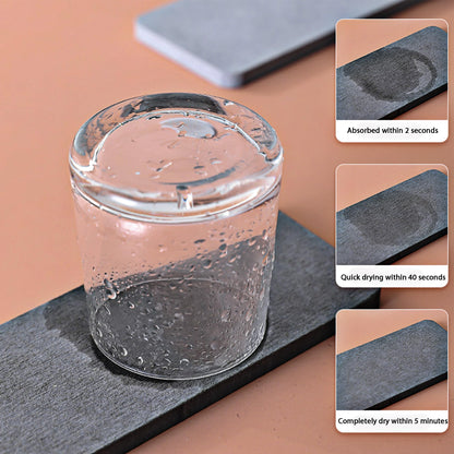 NiuYichee 2 Pcs Water Absorbing Stone Trays, Kitchen/Bathroom Sink Soap Dish, Diatomite Tray Used for Hand Soap & Cosmetic Bottles in The Modern Home, 3.15" W x 6.3" L, Dark Gray