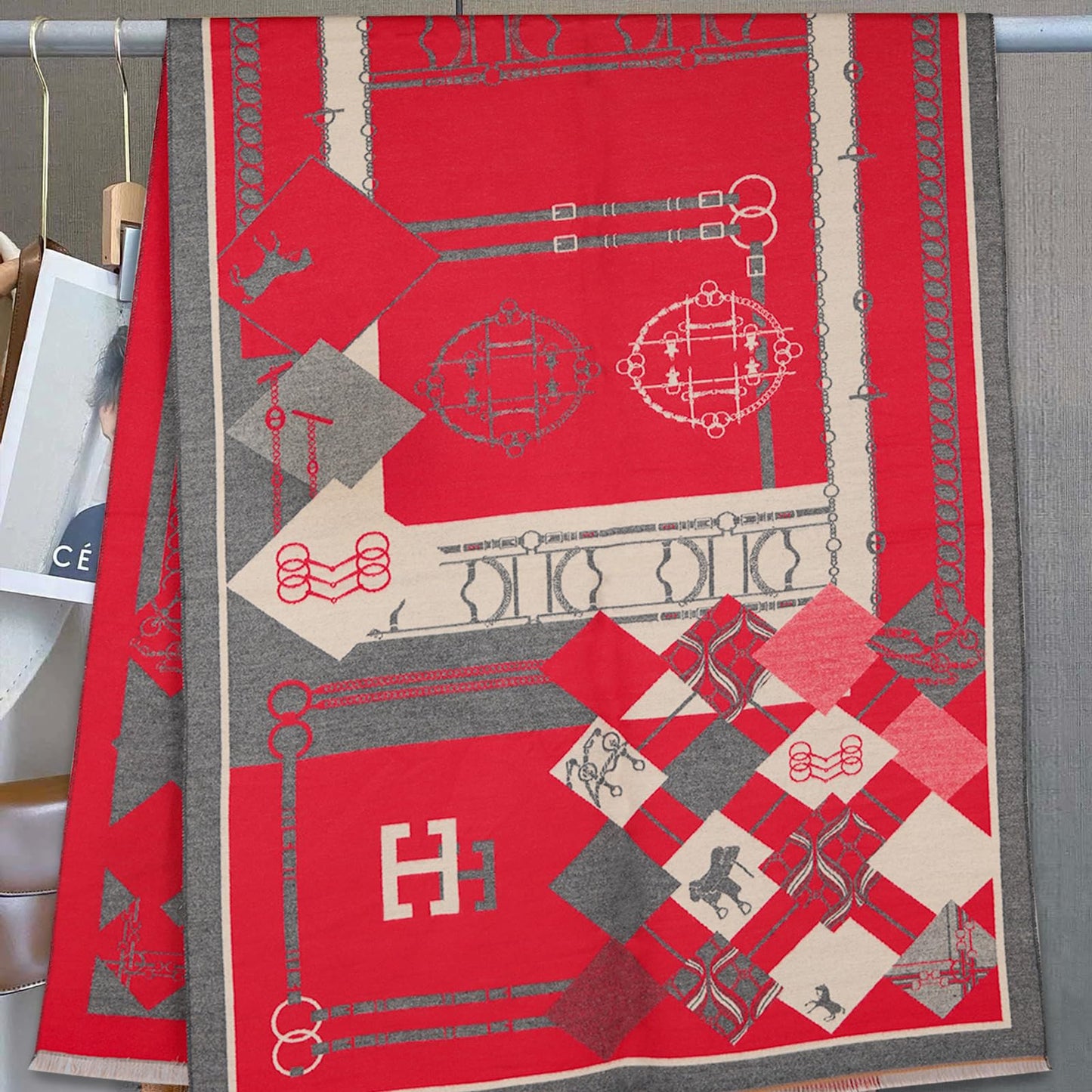 EXTREE Scarfs for Women Pashmina Silky Shawl Wrap for Evening Dressing Blanket Open Front Poncho Cape