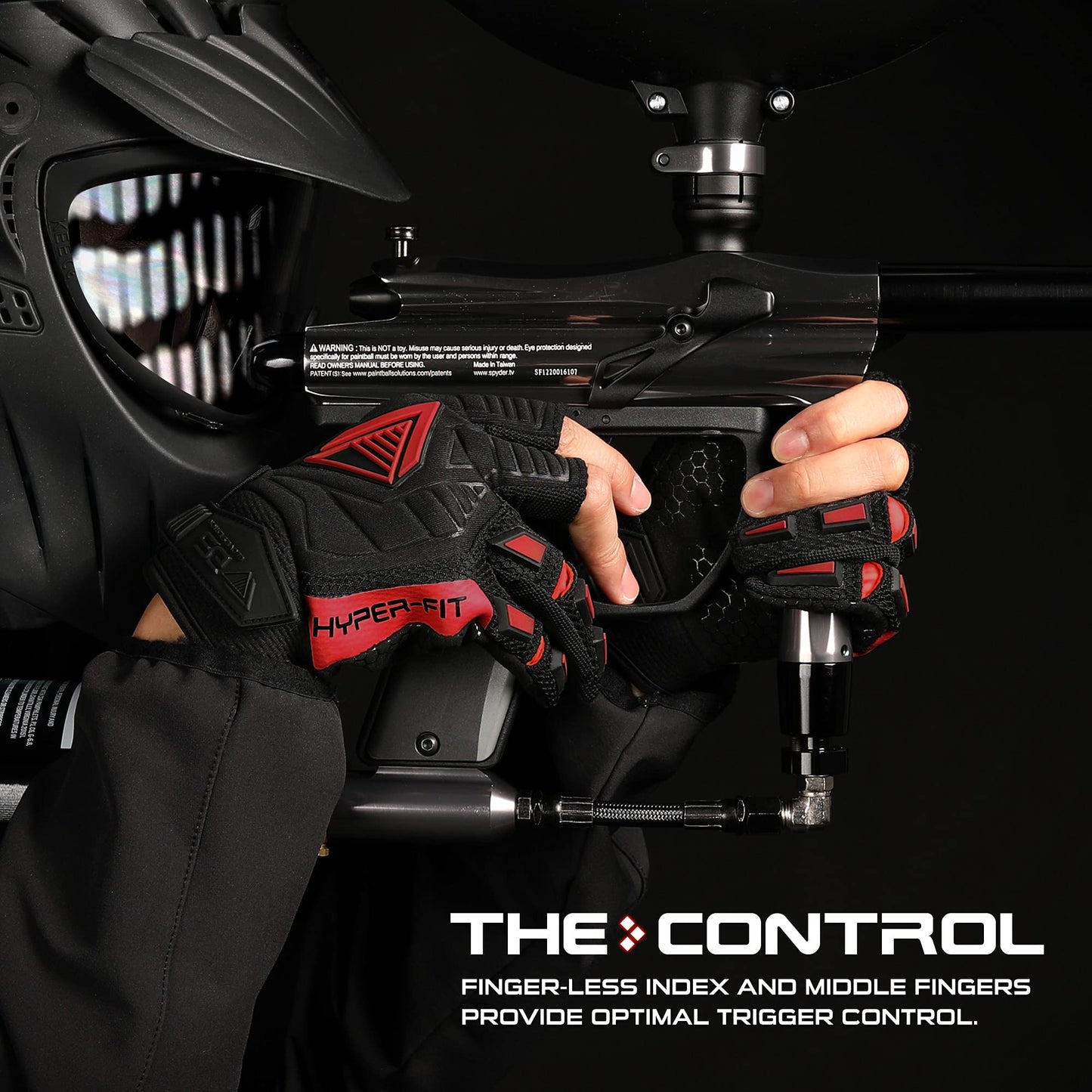 Glove Station Hyper-Fit Tactical Shooting & Work Gloves - Red, Large - 2 Fingerless Design Paintball & Airsoft Gear for Men with Outstanding Grip for Combat, Hunting, Shooting, & Work