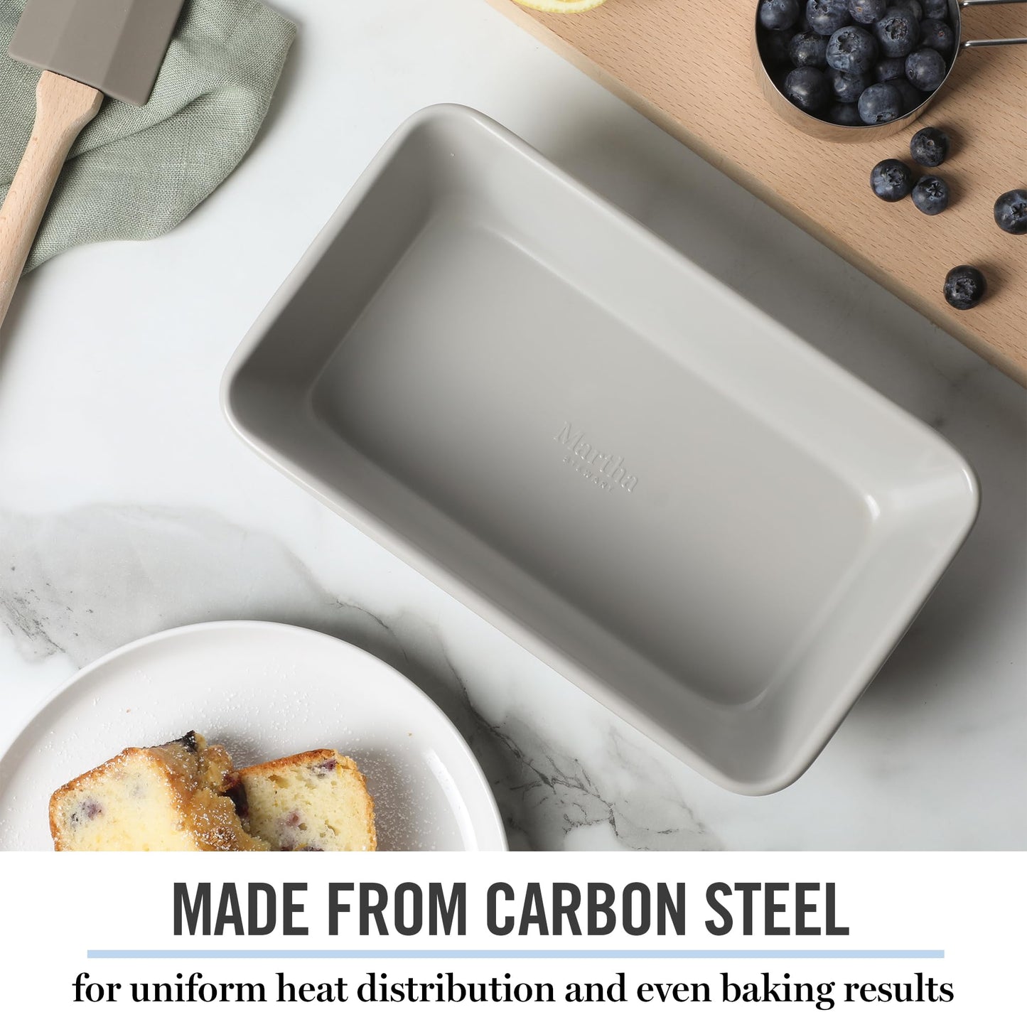 Martha Stewart Gallen 9 Inch Nonstick Carbon Steel Loaf Pan - Cool Grey