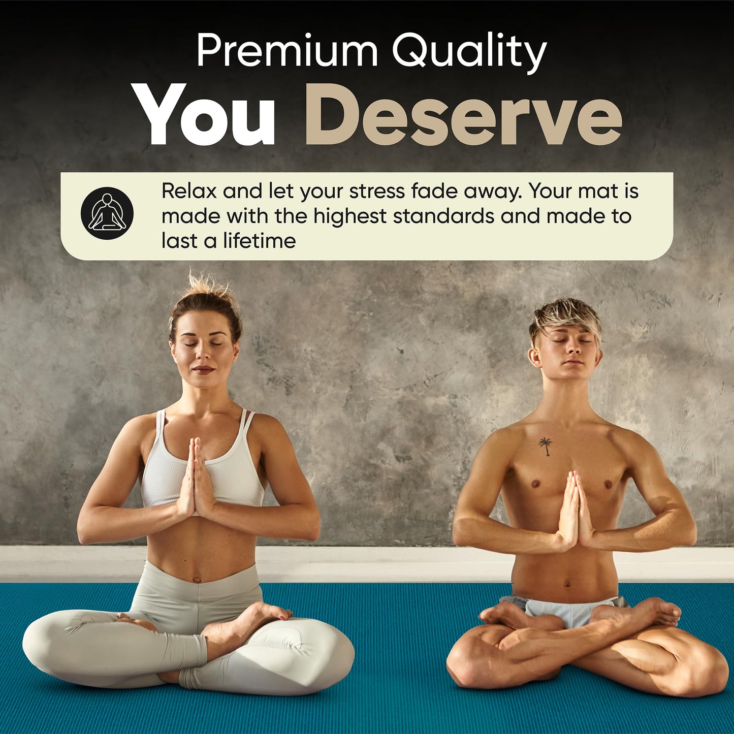 Gorilla Mats Premium Large Yoga Mat – 7' x 5' x 8mm Extra Thick & Ultra Comfortable, Non-Slip Barefoot Exercise Mat – Works Great on Any Floor for Stretching, Cardio or Home Workouts