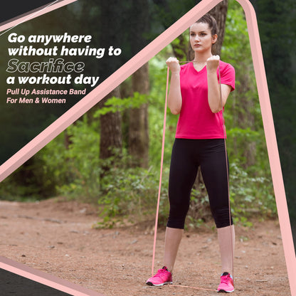 Physix Gear Workout Bands for Pullups Set, Pull Up Resistance Bands Set, Long Bands for Workout and Exercise Bands Pull Ups, Pull Ups Resistance Bands, Calisthenics, Pink (1 Band), 82in (208cm)