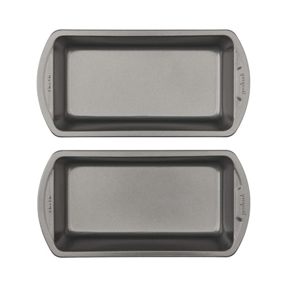 GoodCook Set of 2 Medium 8" x 4" Nonstick Steel Bread Loaf Pans, Gray