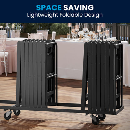 Flash Furniture Hercules Series Folding Chairs for Weddings and Formal Events, Stackable Commercial Event Seats with 1,000-lb. Static Weight Capacity, Set of 4, Black