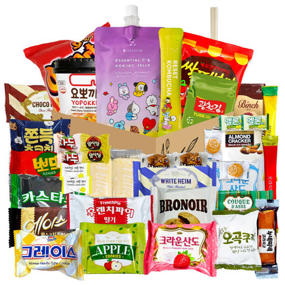 Korean Snack Box 38 Count - Variety of Individually Wrapped Korean Snacks with Chips, Sweets and Tteokbokki for Kids, Children, College Students and Adults. Gift Box for K-Food Lovers - Journey of Korea