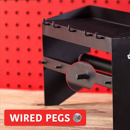 Pegboard Paper Towel Holder with Shelf, Peg Board Accessory Kit with Heavy Duty Peg Hooks, Black Pegboard Accessories Tool Holder Organizer