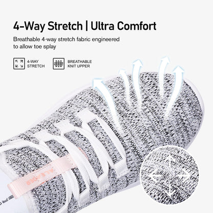 ALEADER Women's Energycloud Slip On Walking Shoes Pure Running Shoes for Gym Workout Treadmill Running Errands White Gray Size 7.5 US