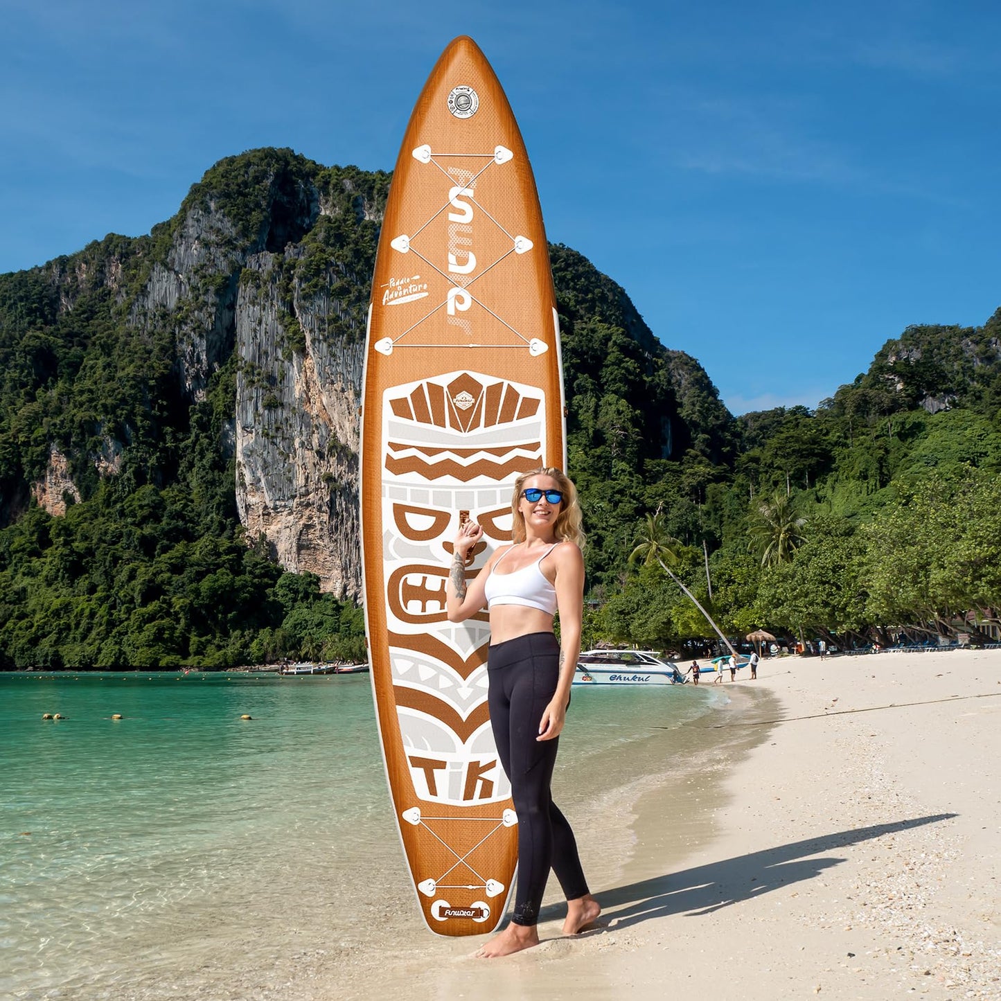 FunWater 11'6×33"×6" Inflatable Stand Up Paddle Board with Premium SUP Paddleboard Accessories, Adults & Youth for All Skill Levels, Included with Board, Paddle, Pump, Seat, Backpack