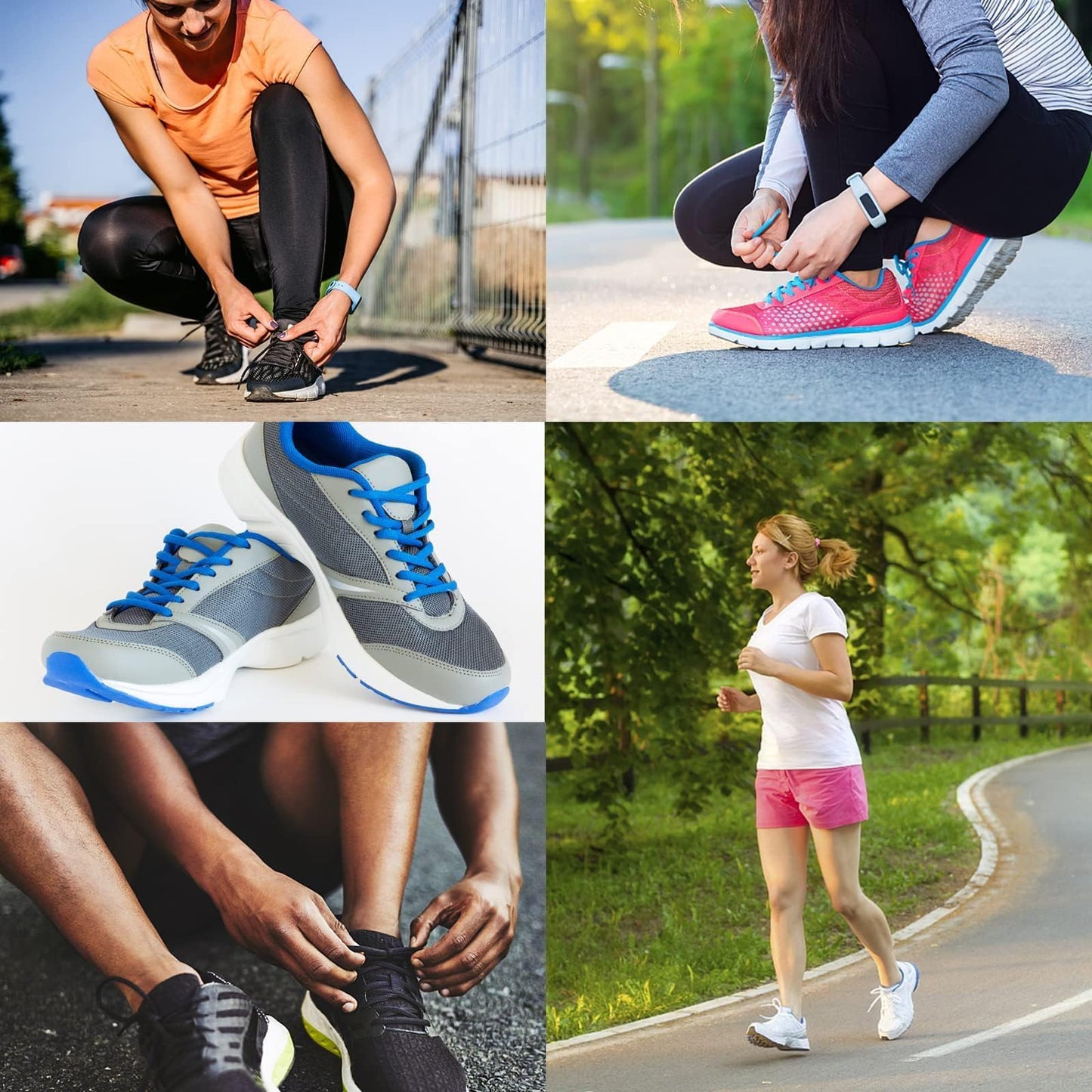 Puzeam 2 Pairs Oval Athletic Shoelaces 30 Colors 1/4" Half Round Shoe Laces for Sneakers - Black 80