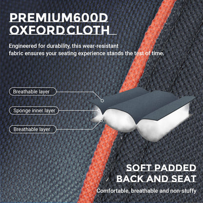 Overmont Oversized Folding Camping Chair - 450lbs Support with Padded Cushion Cooler Pockets - Heavy Duty Collapsible Chairs for Sports Garden Beach Fishing Black