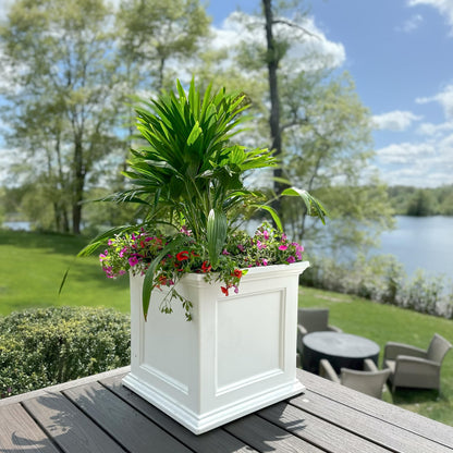Mayne 5825W Fairfield Patio Planter, White, 20-Inch