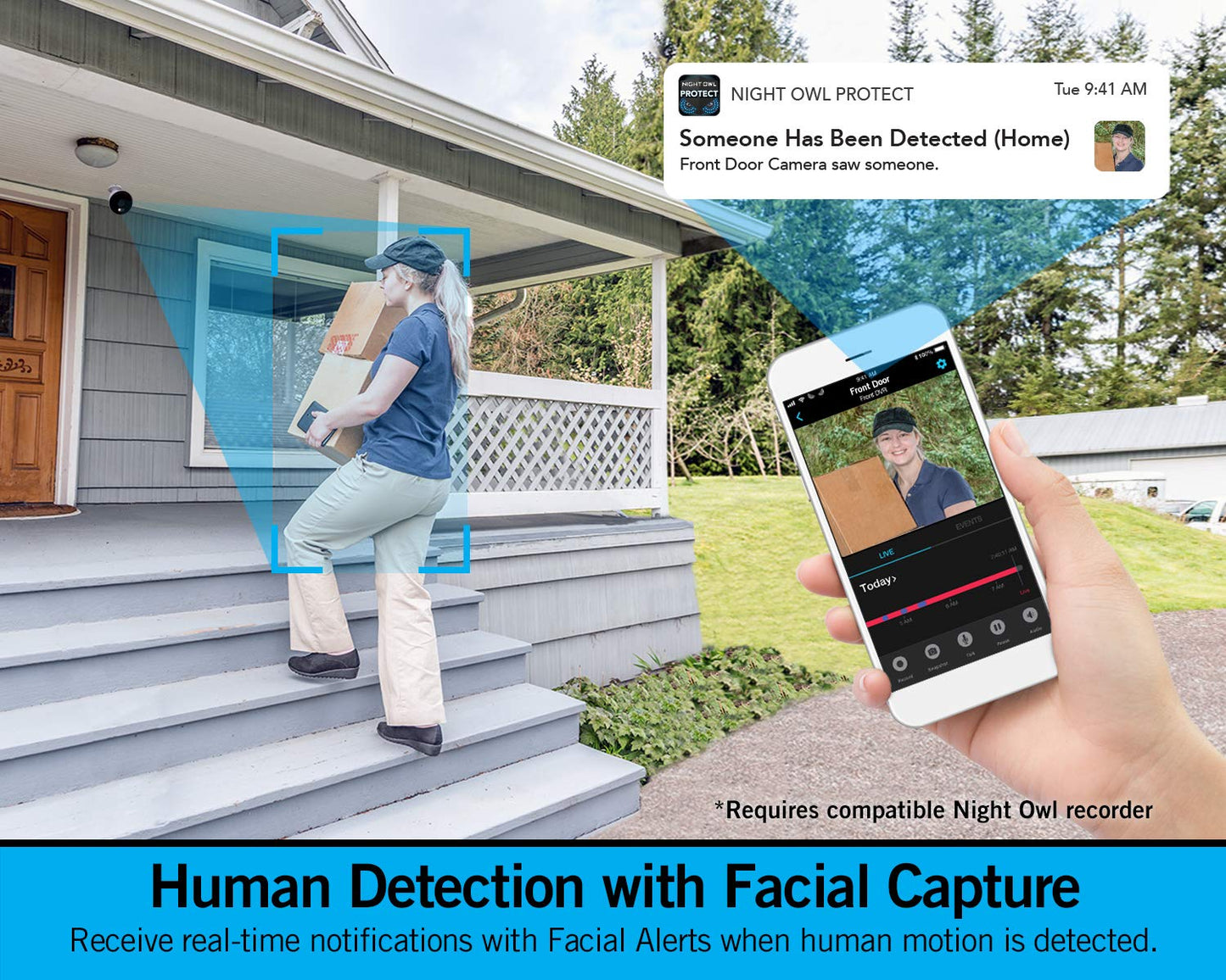 Night Owl 1080p HD Wired Indoor/Outdoor Add-On Cameras with Built-in Motion-Activated Spotlights, 100 ft. of Night Vision, Wide Viewing Angle and Color Night Vision (2-Pack)