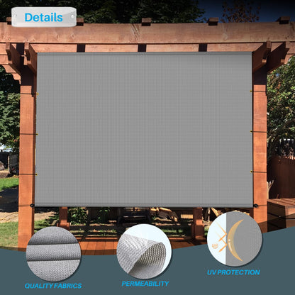 Patio Paradise 10' x 16' Pergola Canopy Replacement Cover Shade Cloth with Grommets Weighted Rods Outdoor Sun Shade Screen UV Block for Gazebo Backyard Deck Porch Balcony, Light Gray