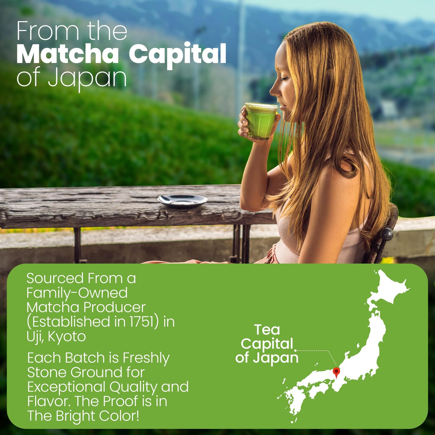 Matcha Wellness Ceremonial Grade Matcha Powder – Organic First Harvest Japanese Green Tea from Kyoto – 1.4oz – No Sugar, No Additives, No Gluten