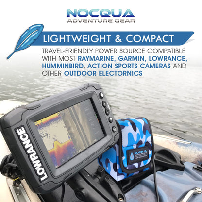 NOCQUA Pro Power Water-Resistant Battery & Charger Kit - Compatible with GPS, Depth & Fish Finders, & Most 12 Volt Electronics