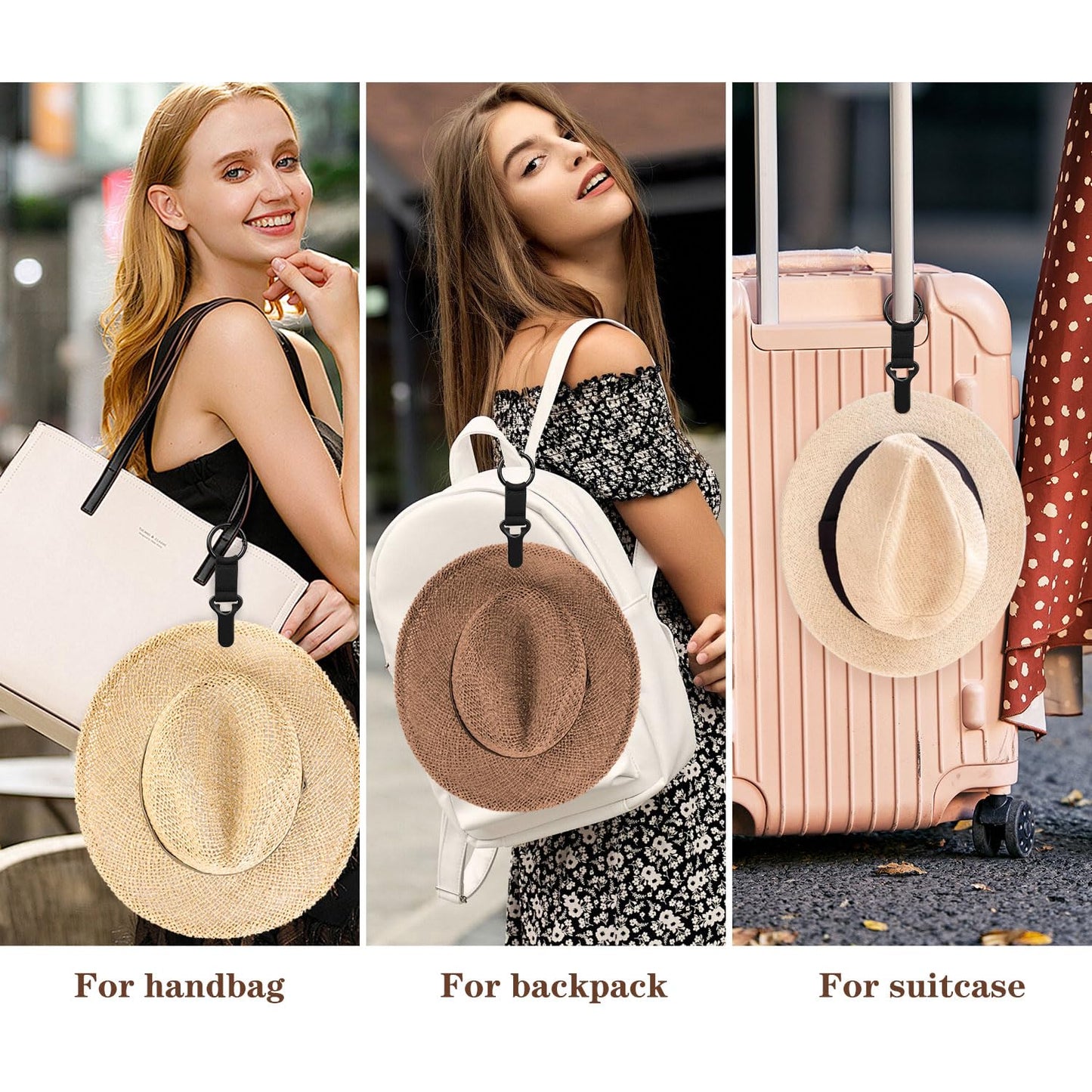 Niveaya Hat Clip for Travel on Bag - 2 Pack, Vacation Beach Cruise Essentials Accessory for Travel Handbag Backpack Luggage