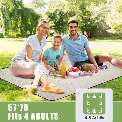 Picnic Outdoor Blankets Waterproof Extra Large - Beach Mat Sand Free Foldable with Carry Strap | Portable Camping Blanket | Park Blanket for Grass Park, Hiking, Travel, Concerts, Indoor(Multi Flower)