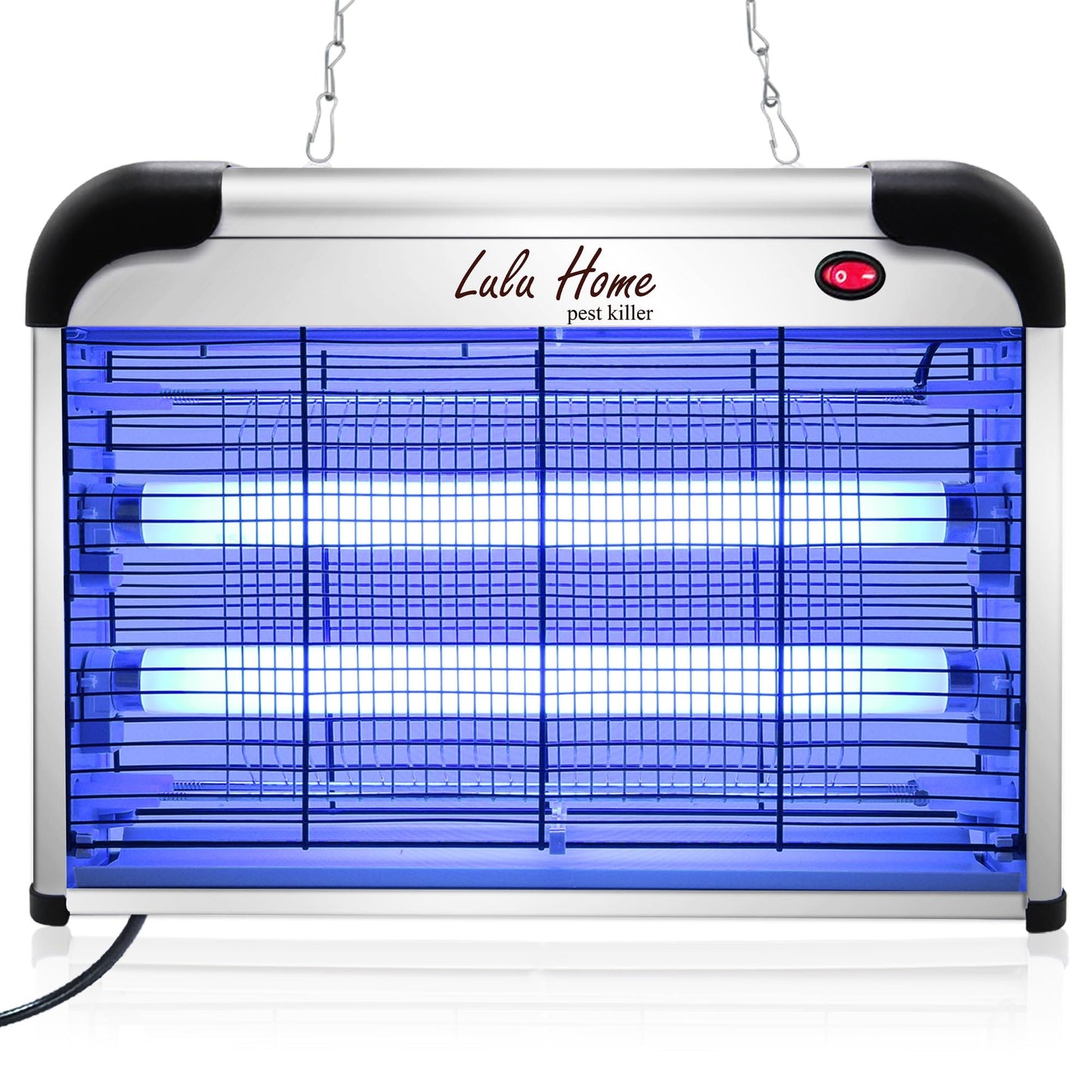 Lulu Home Electric Bug Zapper, Aluminium Indoor Insect Killer for Mosquito, Bug, Fly with Powerful 2800V Grid 20W Bulbs
