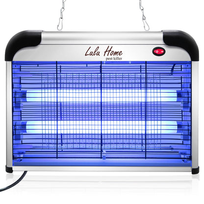 Lulu Home Electric Bug Zapper, Aluminium Indoor Insect Killer for Mosquito, Bug, Fly with Powerful 2800V Grid 20W Bulbs